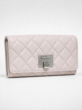 Michael Kors Wallet Astrid Quilted Leather Carryall in Ballet Pink